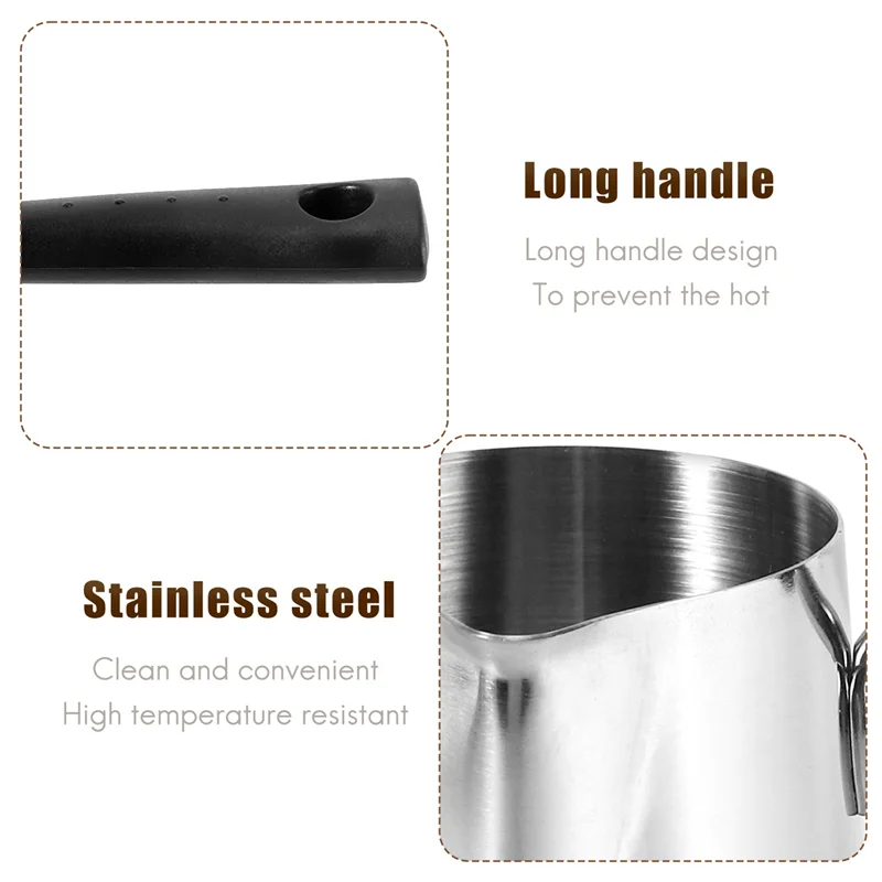ELEG-سخان الزبدة والقهوة من الفولاذ المقاوم للصدأ، وعاء قهوة تركي، وعاء صهر الزبدة الصغير وعاء الحليب مع صنبور #5