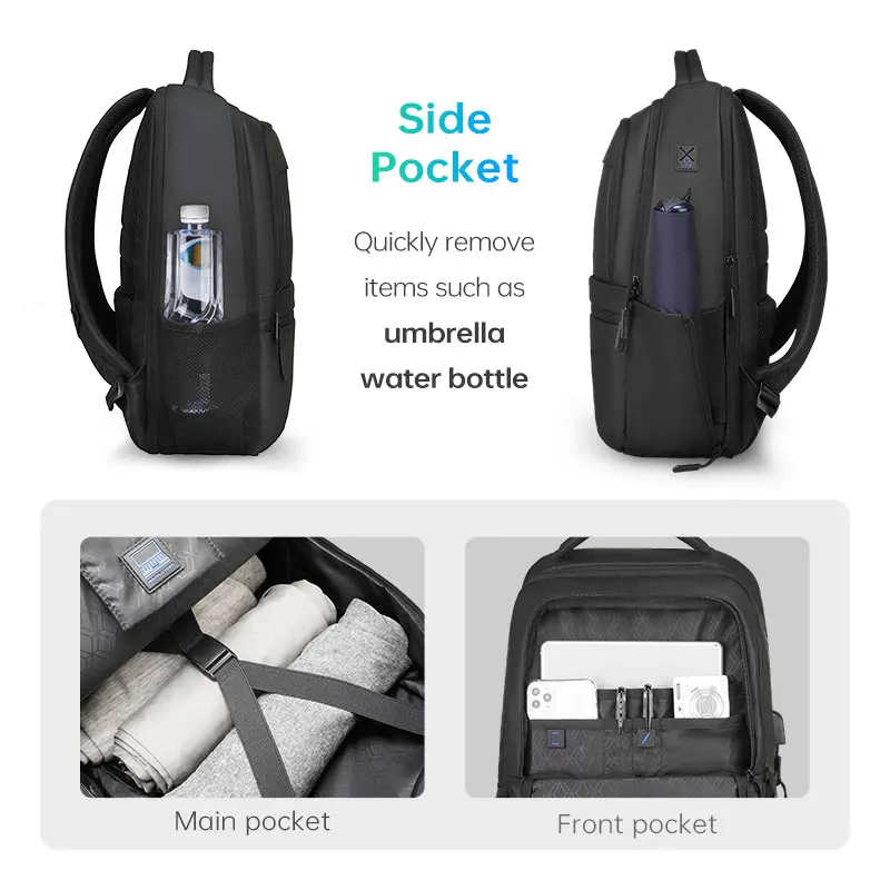 Mark Ryden Ransel Travel Pria Tas Pengisi Daya USB Ransel Laptop Anti Air Multifungsi Tas Pria Kapasitas Besar