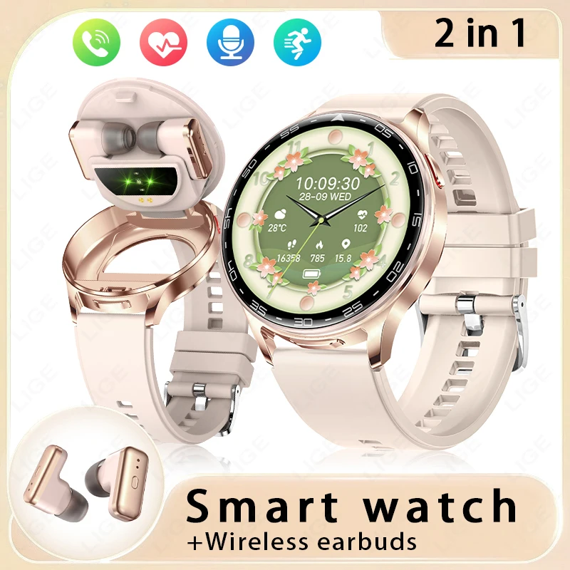 

New Luxury TWS Smart Watch Build-in Earbuds 1.39 inch High End 2 in 1 Wireless Earphones Bluetooth Call Smartwatch for Women Men