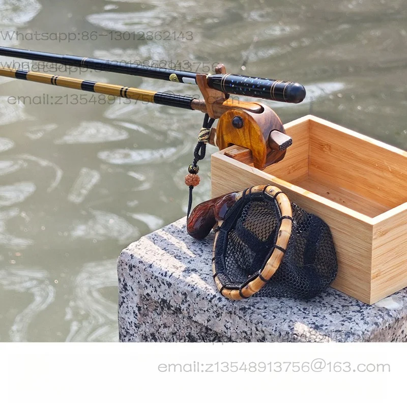 Handmade solid wood bracket small object fishing bracket black pull