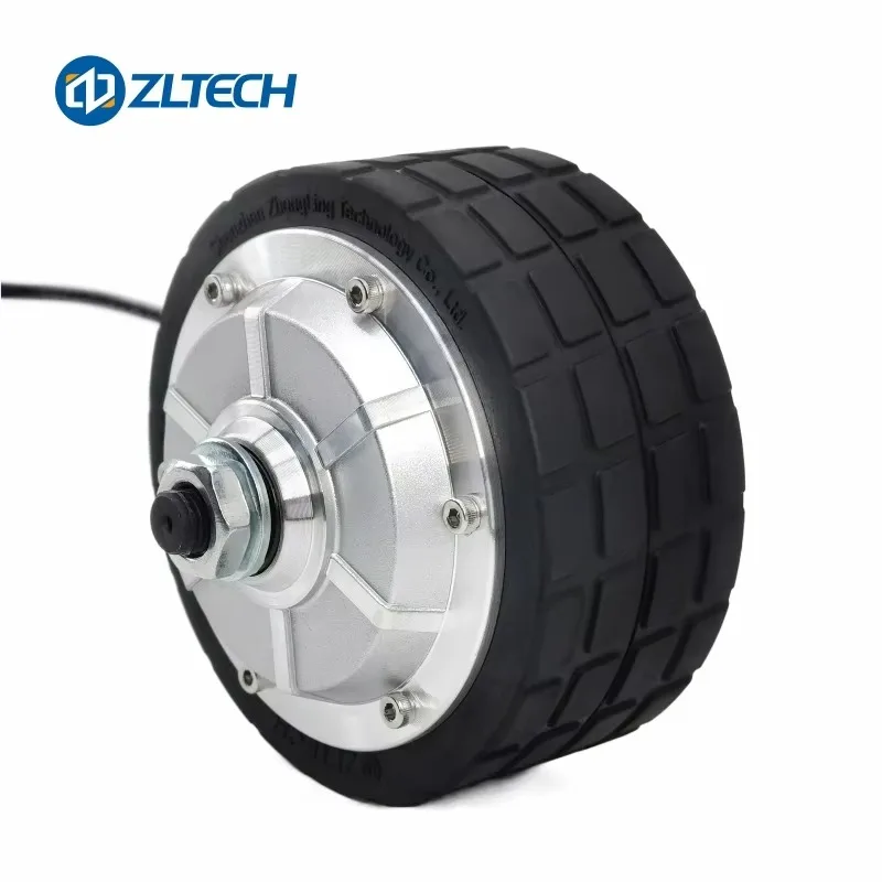 4.5 Inch DC 24V 200W 150kg Load Dual Shaft Electric Brushless Wheel Hub Servo Motor for Robot AGV Wheelchair Logistic Conveyor view 6
