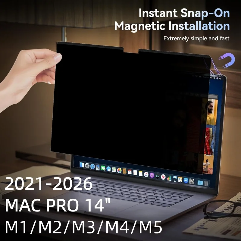Protector de Pantalla Magnético de Privacidad para MacBook Pro 14.2 Pulgadas 2021-2026 M1 M2 M3 M4 M5, Removible, Anti-Espía, Anti-Luz Azul y Anti-Reflejos