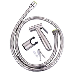 Black Handheld Toilet Bidet Faucet Sprayer Stainless Steel Bathroom Hand Bidet Sprayer Set Hose Toilet Self Cleaning Shower Head