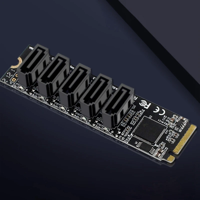 Imagem -04 - Cartão Pci-e Sata X16 Nvme M.2 Raid Array Expansão para o Cartão Adaptador Sata de 20 Portas Chip Jmb585