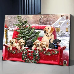 DIY Full Square / Round Diamond Painting Christmas Dog 5d Diamond Embroidery Animal Mosaic Winter Handicraft Wall Art Decor