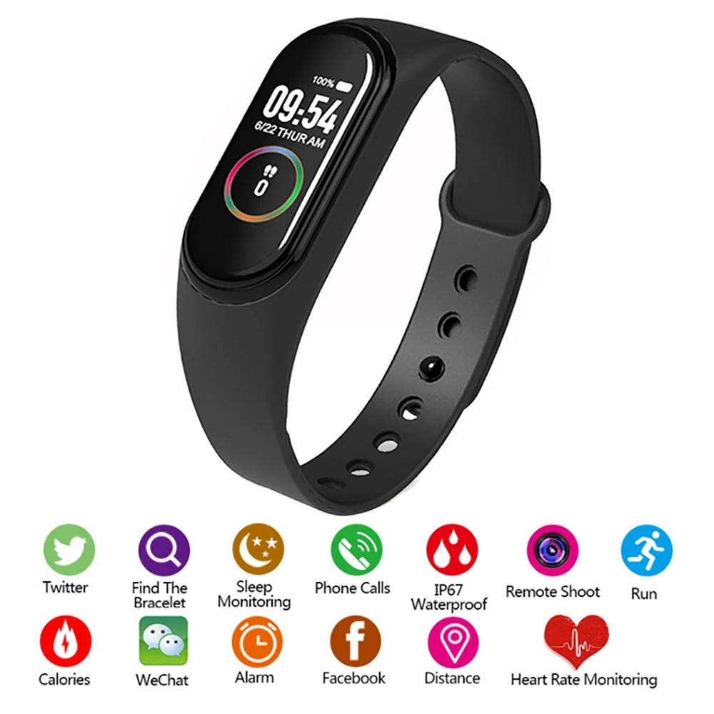 New Smart Watch Wristband IP65 Waterproof Watch Blood Pressure Heart Rate Monitor Fitness Tracker Call Running Smart Bracelet