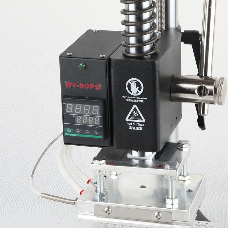 Máquina de estampado Digital con ranura en T, estampadora en caliente, estampadora Manual para cuero de PVC, Pu y papel