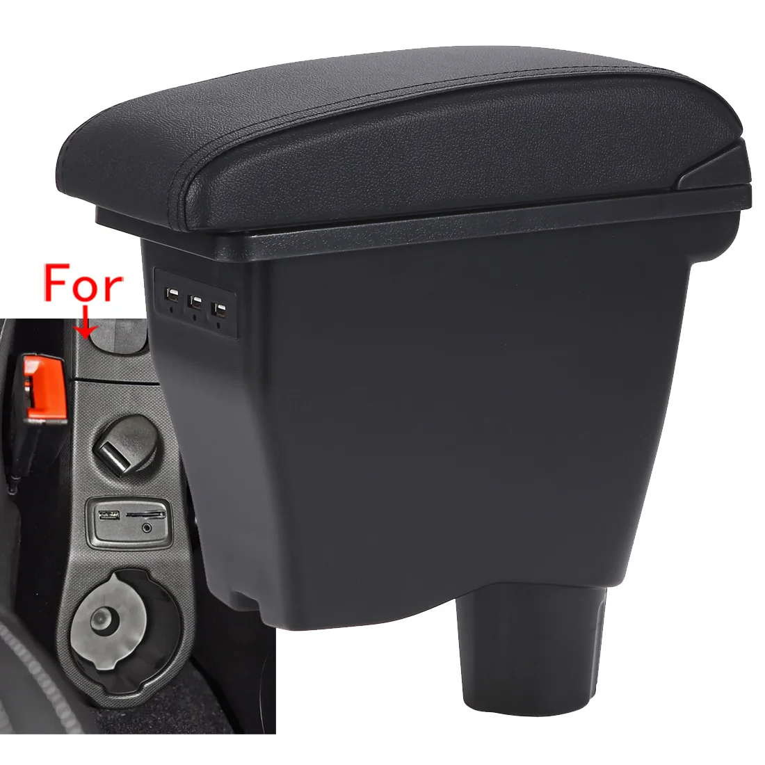 For Smart Fortwo Armrest for Mercedes New Smart 453 Fortwo Forfour Car Armrest box Retrofit parts Interior Storage box 2015-2018