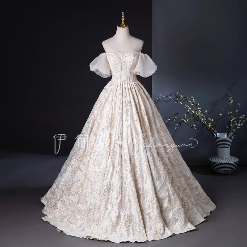 vintage champagne ball gown court medieval dress renaissance Gown queen Victorian /Marie/drama/