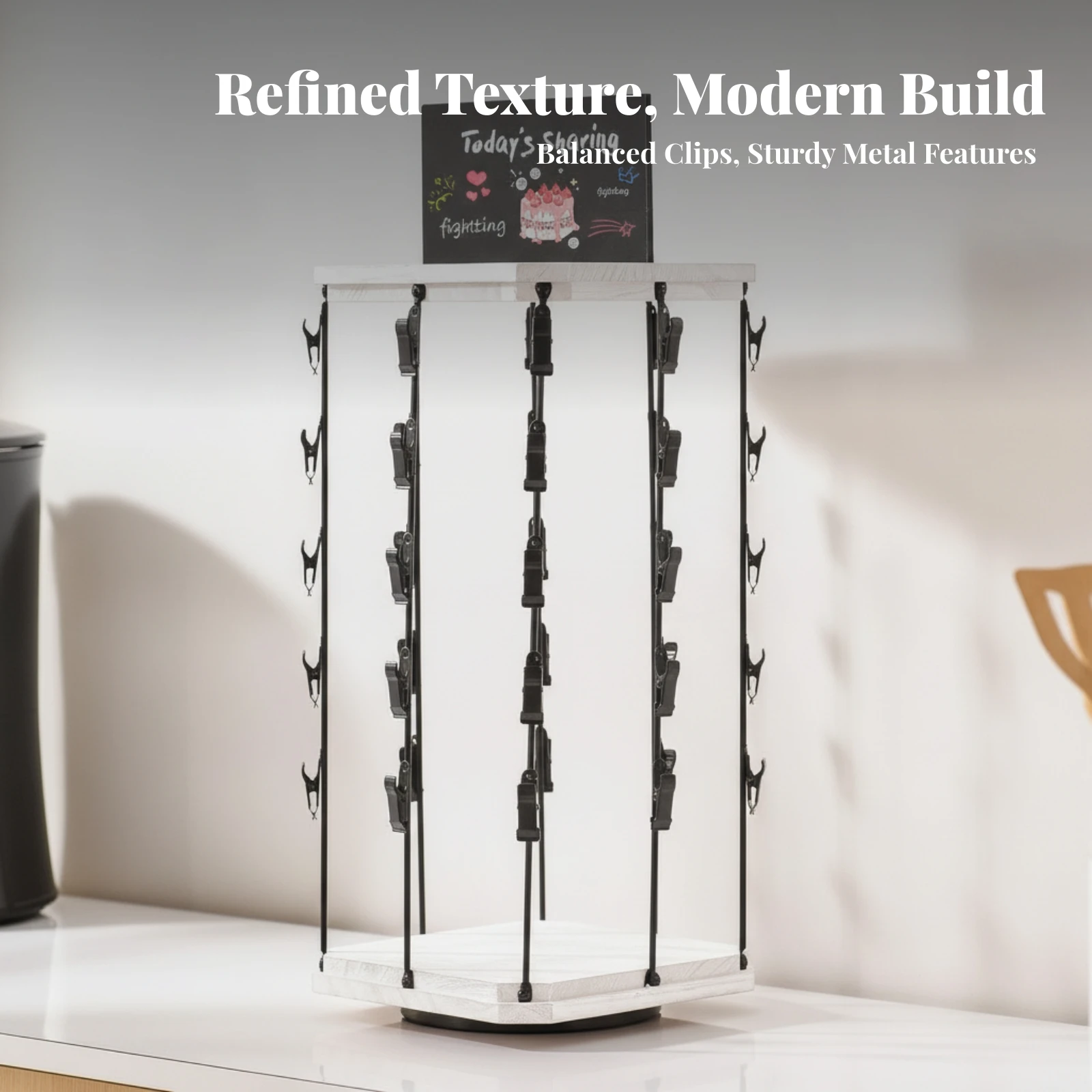 Rotating Snack Rack with Clips - огляд і ціна Display Stand Wood