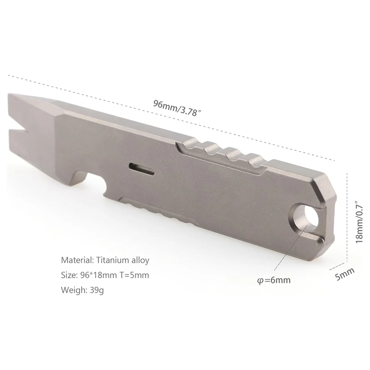 Titanium Alloy EDC Pry Bar Multi Tool Mini Crowbar Multifunctional Portable EDC Tool, Bottle Opener, Outdoor