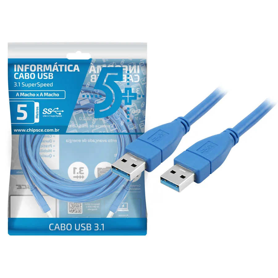 Usb Cable 3.1 Usb-A Male USB Extension Cable-A Male Blue-5m