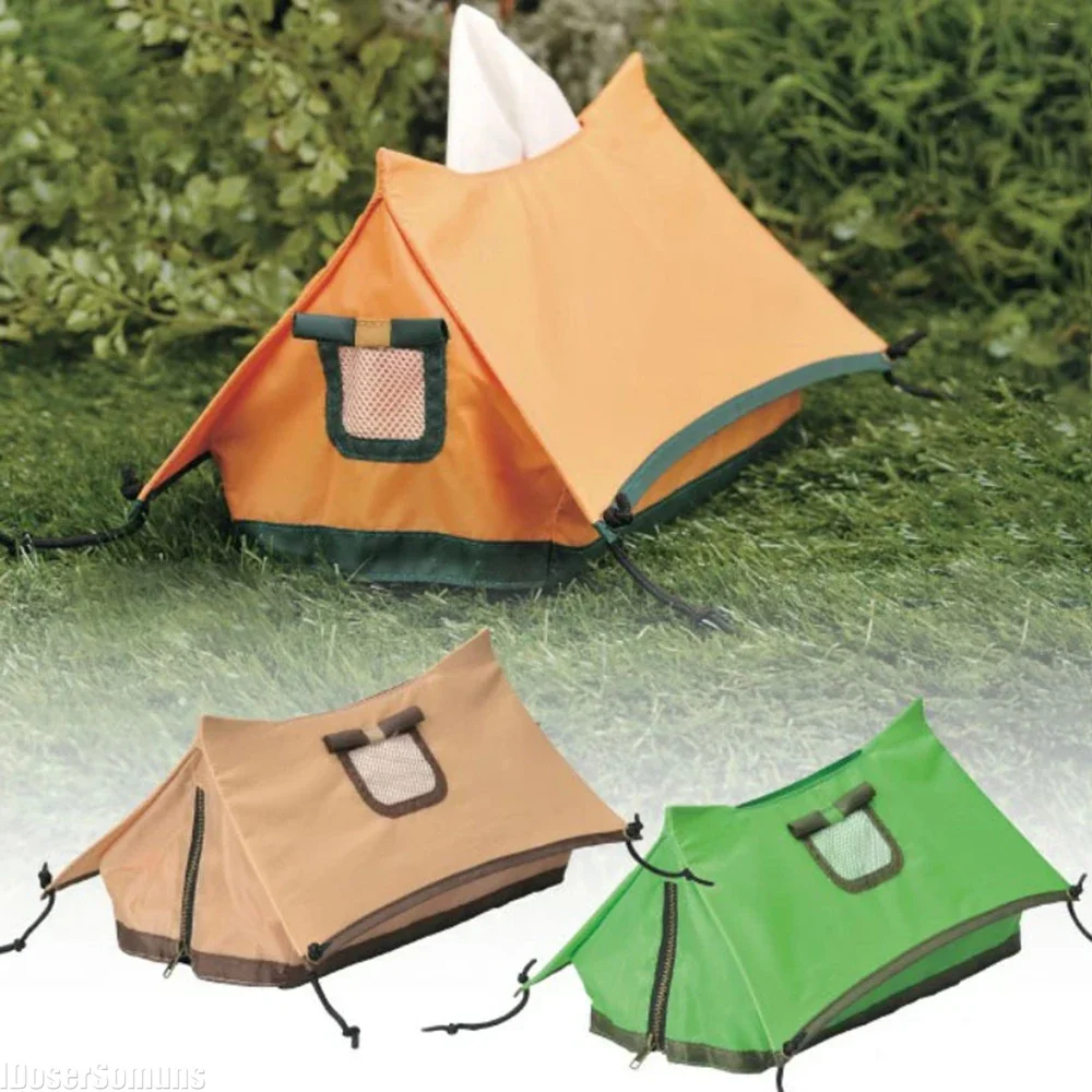 Camping Tissue Box Canvas Outdoor Tent Hanging Wallpaper Bag Holders Tissue Bag Portable Pouch Multipurpose Back Seat Stroller