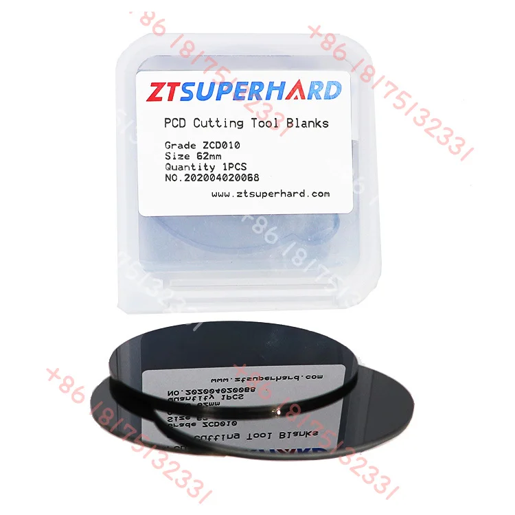 

62mm 55mm Polycrystalline Diamond Disc for Wood Stone Round square Shaped Pcd Cutting Tool Blank