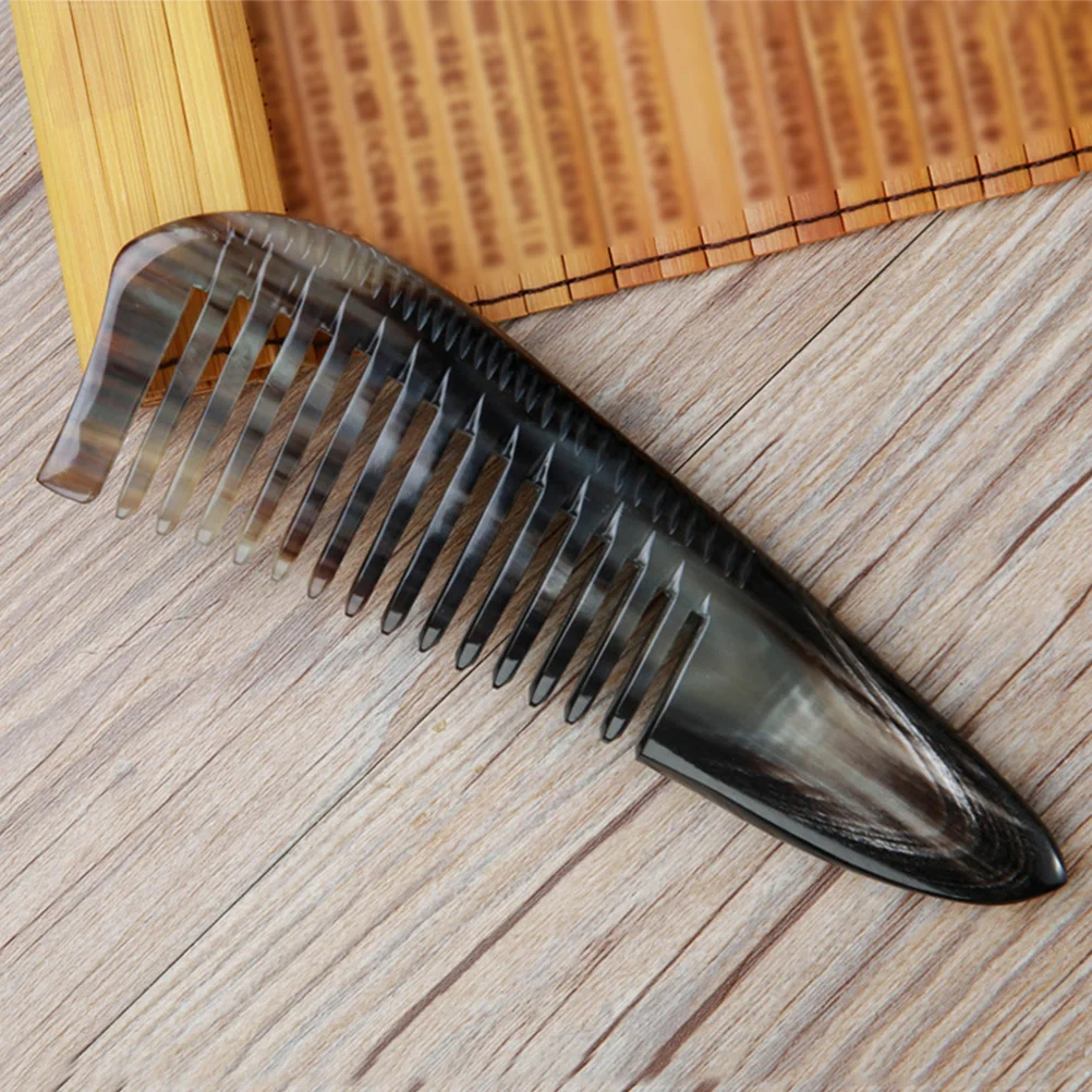 2pcs Portable Ox Horn Comb Ox Horn Comb Women Hair Comb Scalp Massaging Comb Women Hair Accessory Care Tool For Home Hair Salon