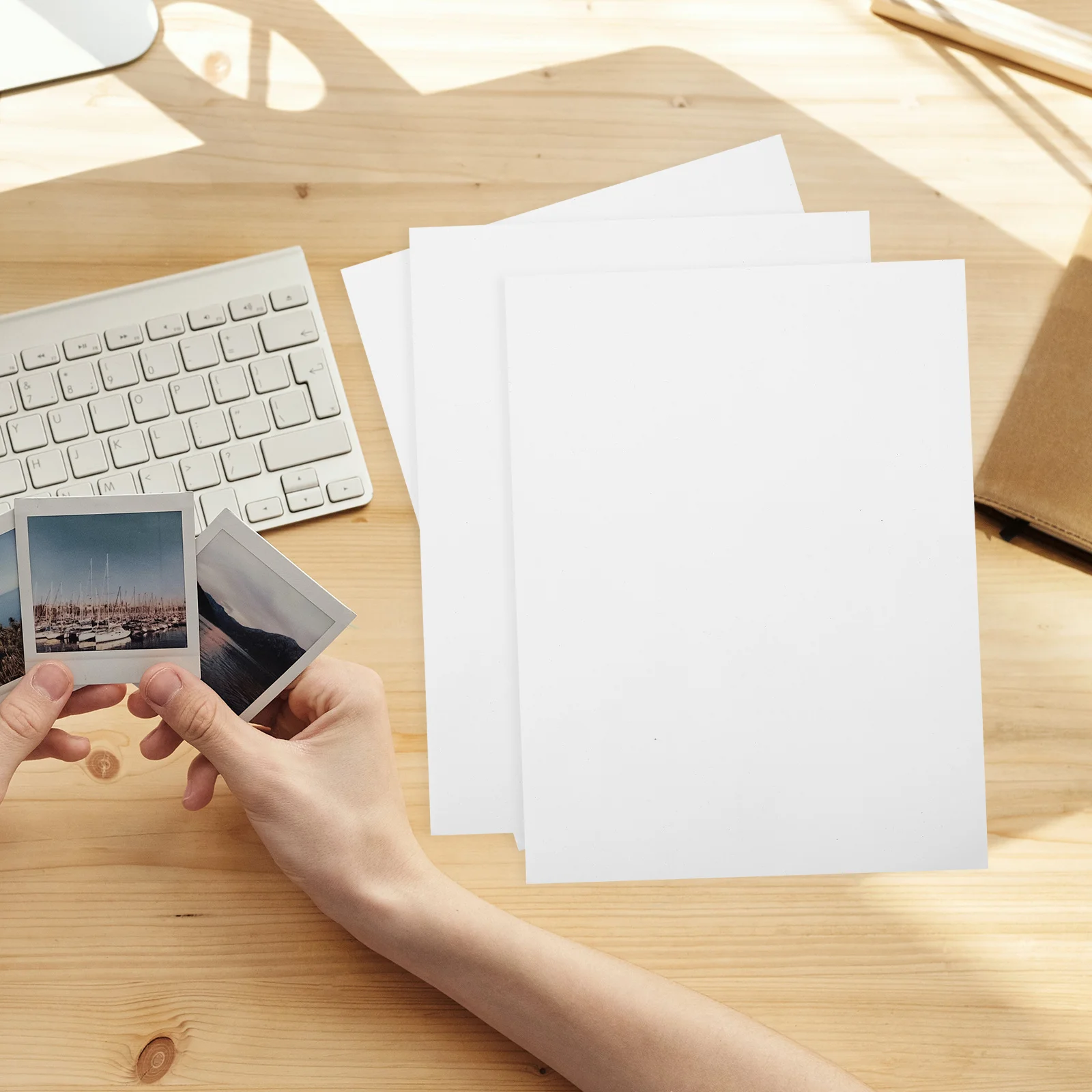 ورق لاصق على الوجهين مقاس A4، 10 ورقات بدون آثار، ملصقات مربعة شفافة لتزيين المكاتب المنزلية والحرف اليدوية