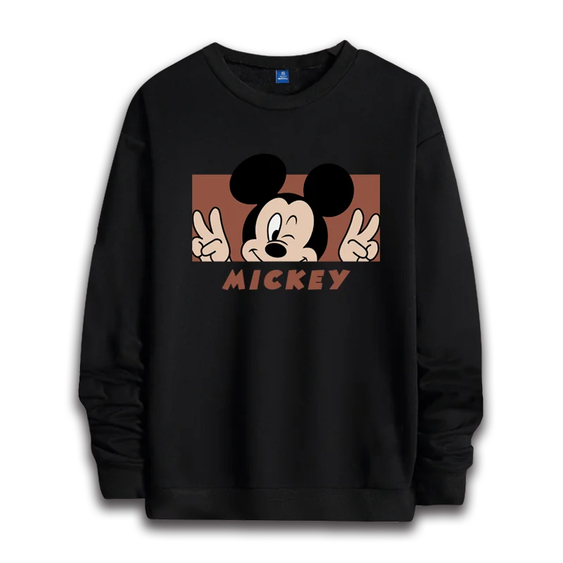 Disney cartoon Donald Duck women\'s hoodie top round neck hoodie couple hoodie casual loose top Mickey Mouse fashion trend