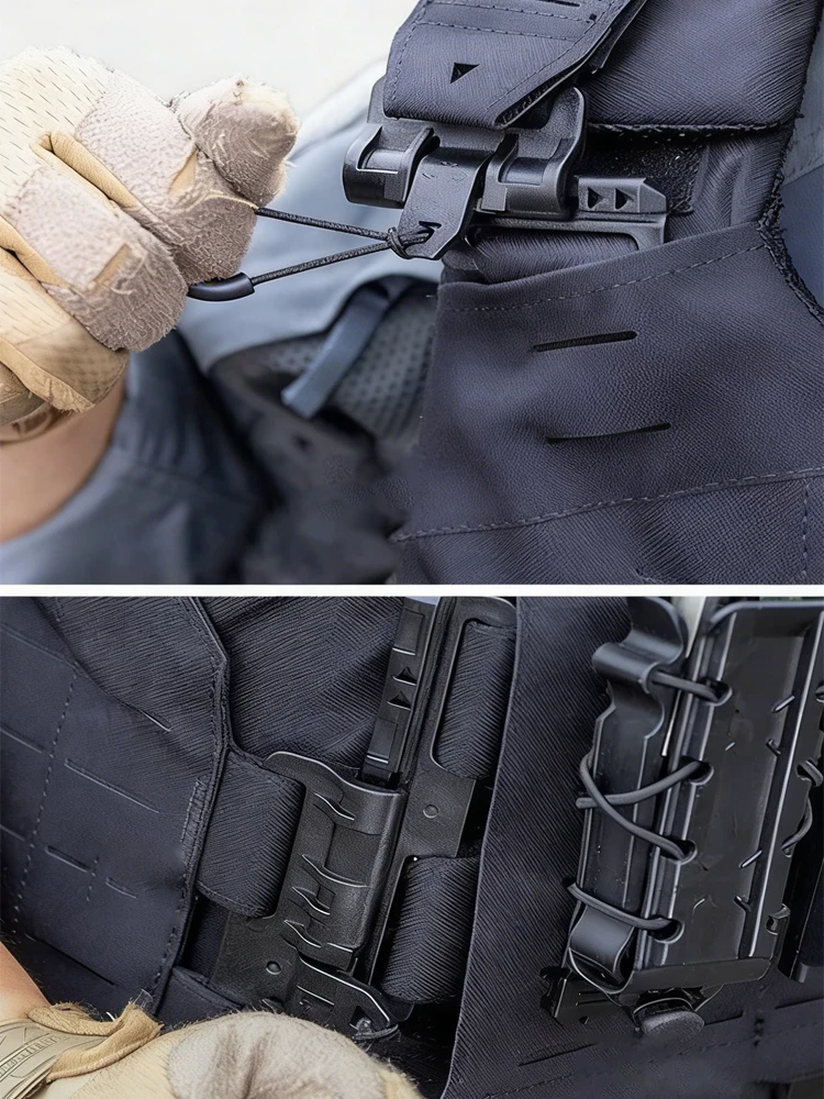1 Paar Taktische Weste Schnellverschluss-Schnalle Schnellöffnungs-Verbinder Jagdweste Kummerbund Schultergurt-Verbinder Zubehör – Detail 4