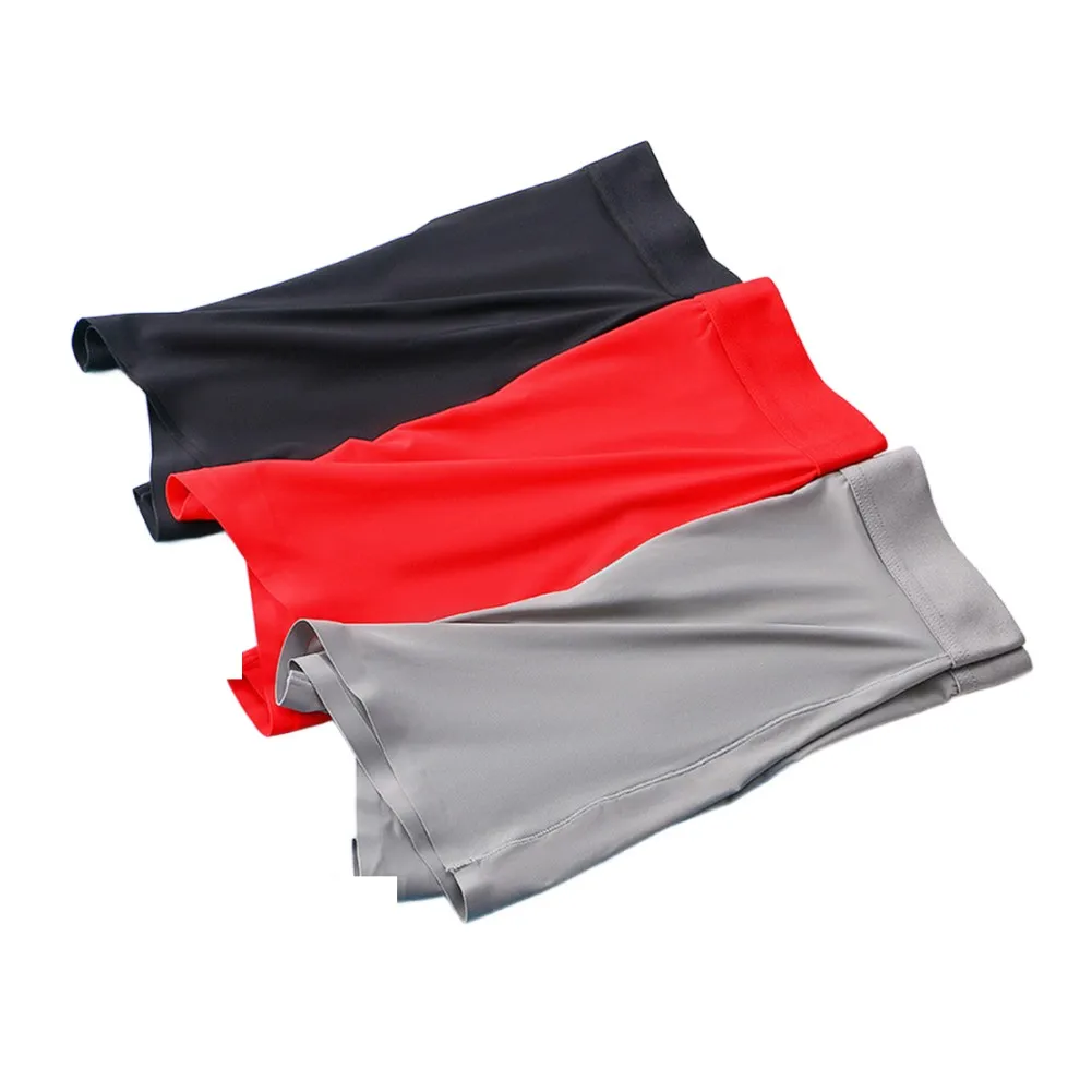 

3XL Plus Size Men 1pc Boxers Trunks Ice Silk No Trace Breathable Underwear Solid Color 3D Pouch Boxers Shorts Man