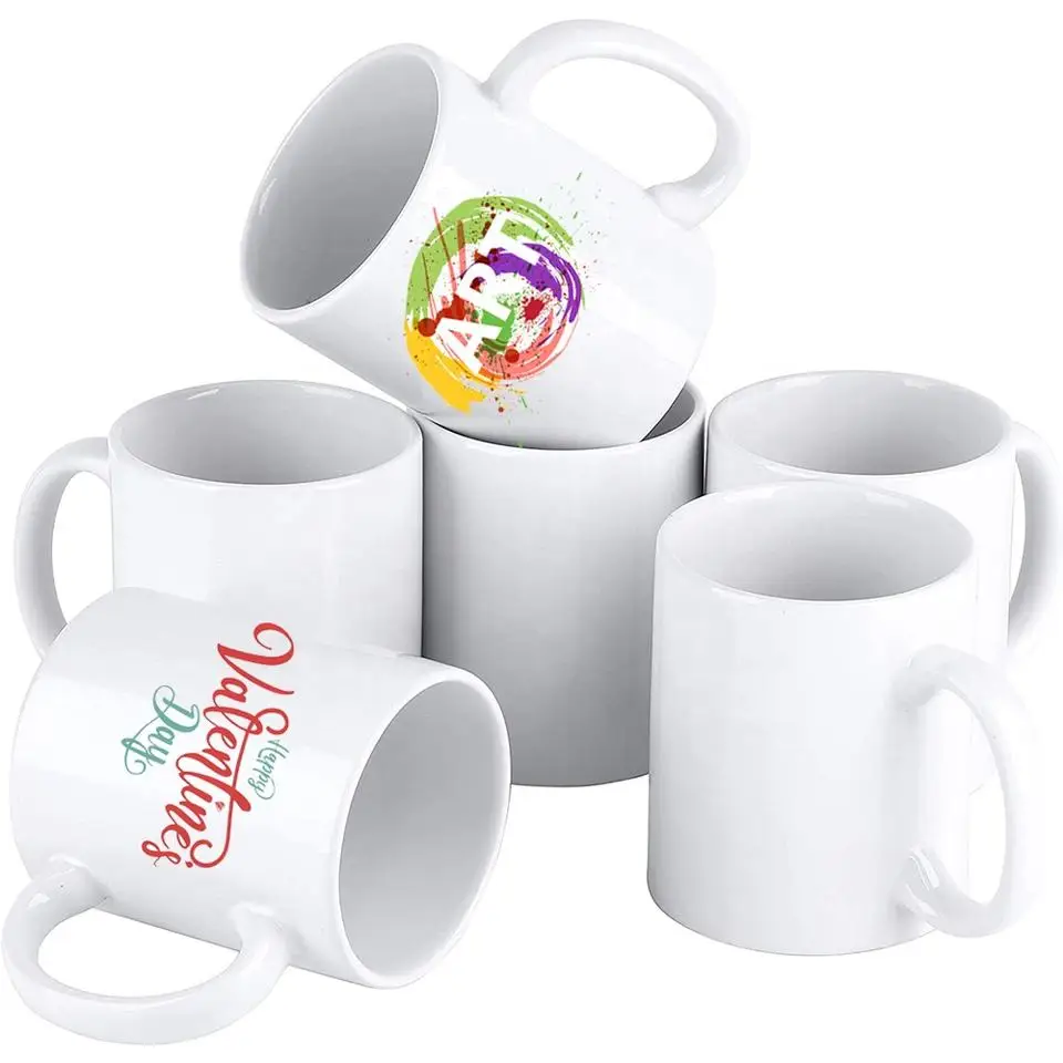 

Free Shipping 4Pcs/Lot 11oz Sublimation Blanks White Ceramic Coffee Mugs With Foam Box For Diy Gifts