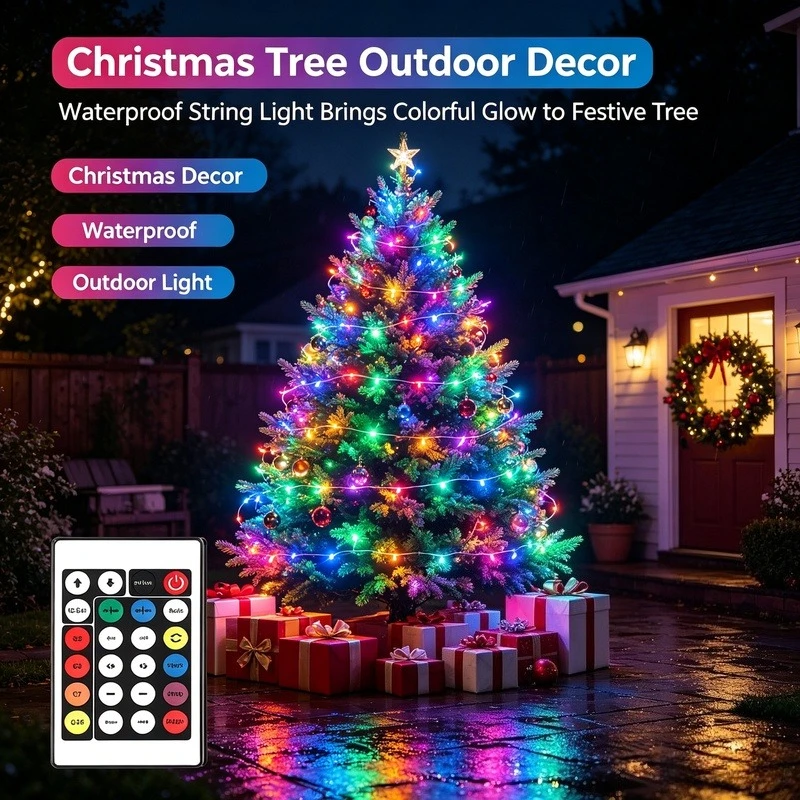 20M WS2812B Addressable RGB LED String Lights, Bluetooth Dream Color Fairy Lights 5V DC for Christmas Party Decor