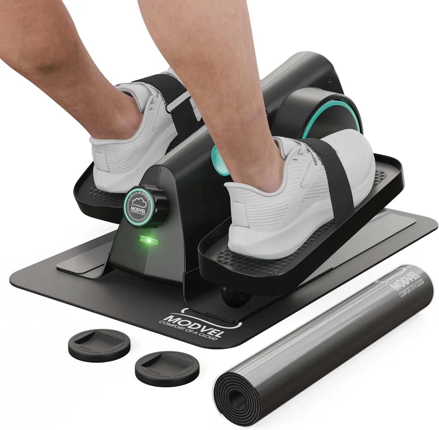MODVEL Seated Under Desk Elliptical Machine for Home Workout, Mini Elliptical, Desk Bike Pedal Exerciser, Whisper Quiet, Under D