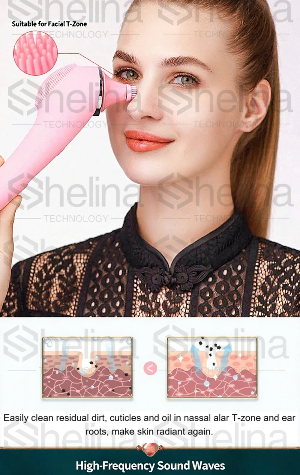 Appareil de nettoyage nettoyant pour le visage électrique nettoyant pour les pores masseur pour le visage et les yeux