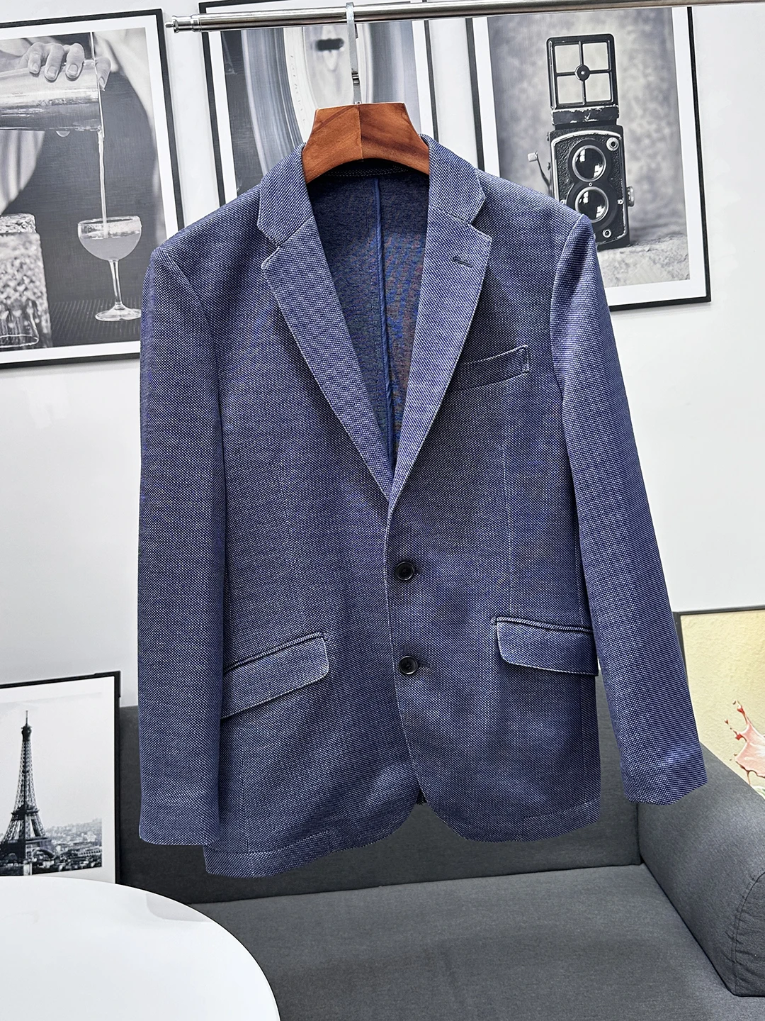 

Легкий деловой повседневный мужской костюм Jaet 7600KS 88, тканевый костюм с двойной пуговицей, модный модный городской костюм Long Sve, чистый цвет