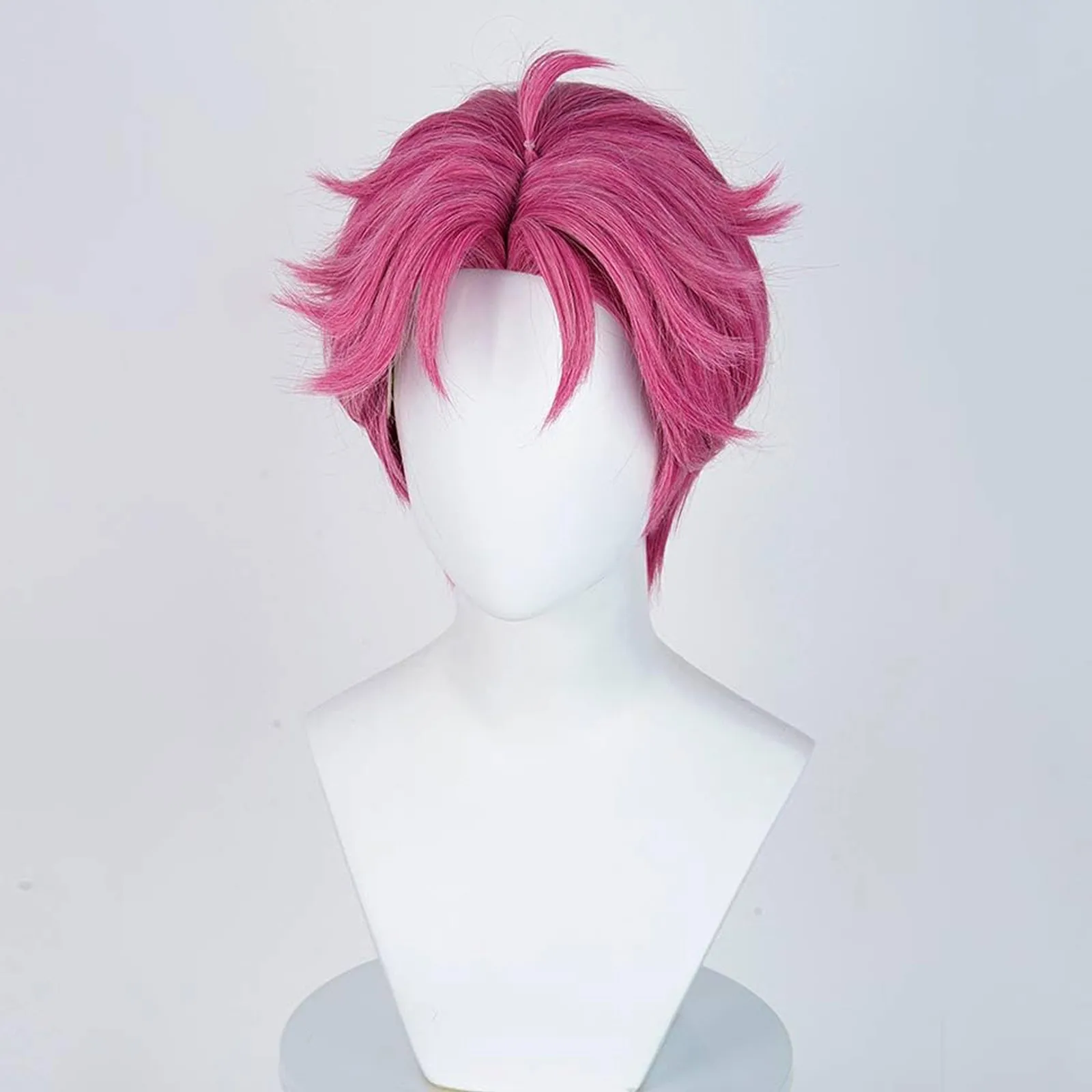 コスプレウィッグローズピンク 30 センチウィッグジヌベビーアビーロマンスミステリーコスアニメウィッグ男性用耐熱人工毛