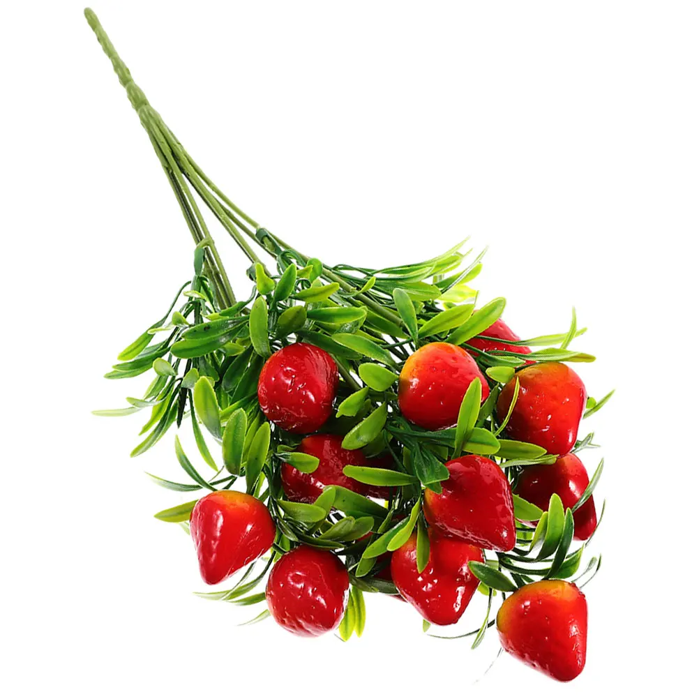 

1pcs Artificial Strawberry Bouquet PVCDecor Home Party Centerpieces Fake Fruit Stems Plastic Branch Artificial Flower