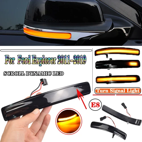 Imagen 2 del producto Luz LED de señal de giro dinámica para Ford Explorer, 2011-2019, LHD, indicador de espejo retrovisor lateral, lámpara intermitente, accesorios de coche, 2 uds.