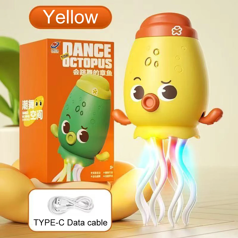 Polpo Danzante Elettrico con Musica, Interattivo, Cavo Tipo C, Sensore Ostacoli, Giocattolo Educativo per Bambini