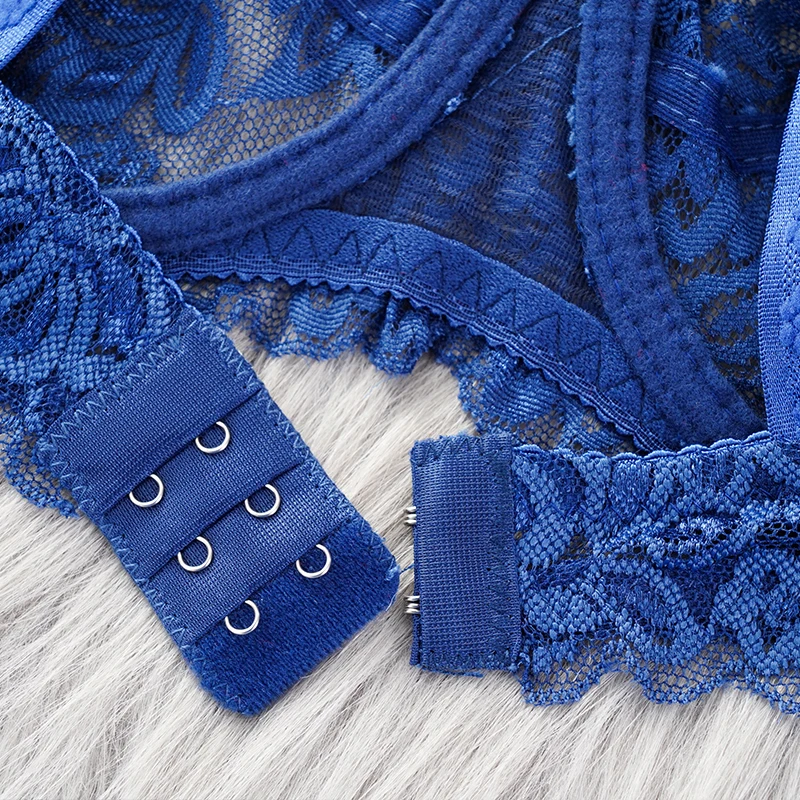 ALLTOOALL حمالات صدر نسائية مثيرة من الدانتيل مقاس كبير حمالة صدر مرفوعة للأعلى ملابس داخلية مطرزة مفرغة ملابس داخلية نسائية بسلك داخلي #5