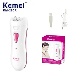 KEMEI km-290r şarj edilebilir elektrikli Lady epilatör kadın epilasyon elektrikli tıraş makinesi kadınlar için epilatör