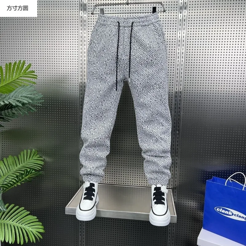 Spring Men's Joggers Drawstring Casual Pants Korean Stripe Sweatpants Workout Running Gym Fitness Sports Trousers Men Clothing