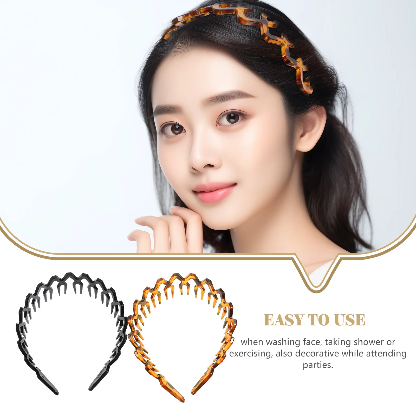

2Pcs Non slip Headb s Face Washing Hair Comb Curls Teeth Workout Plastic Spa Waves Anti deformation Long lasting