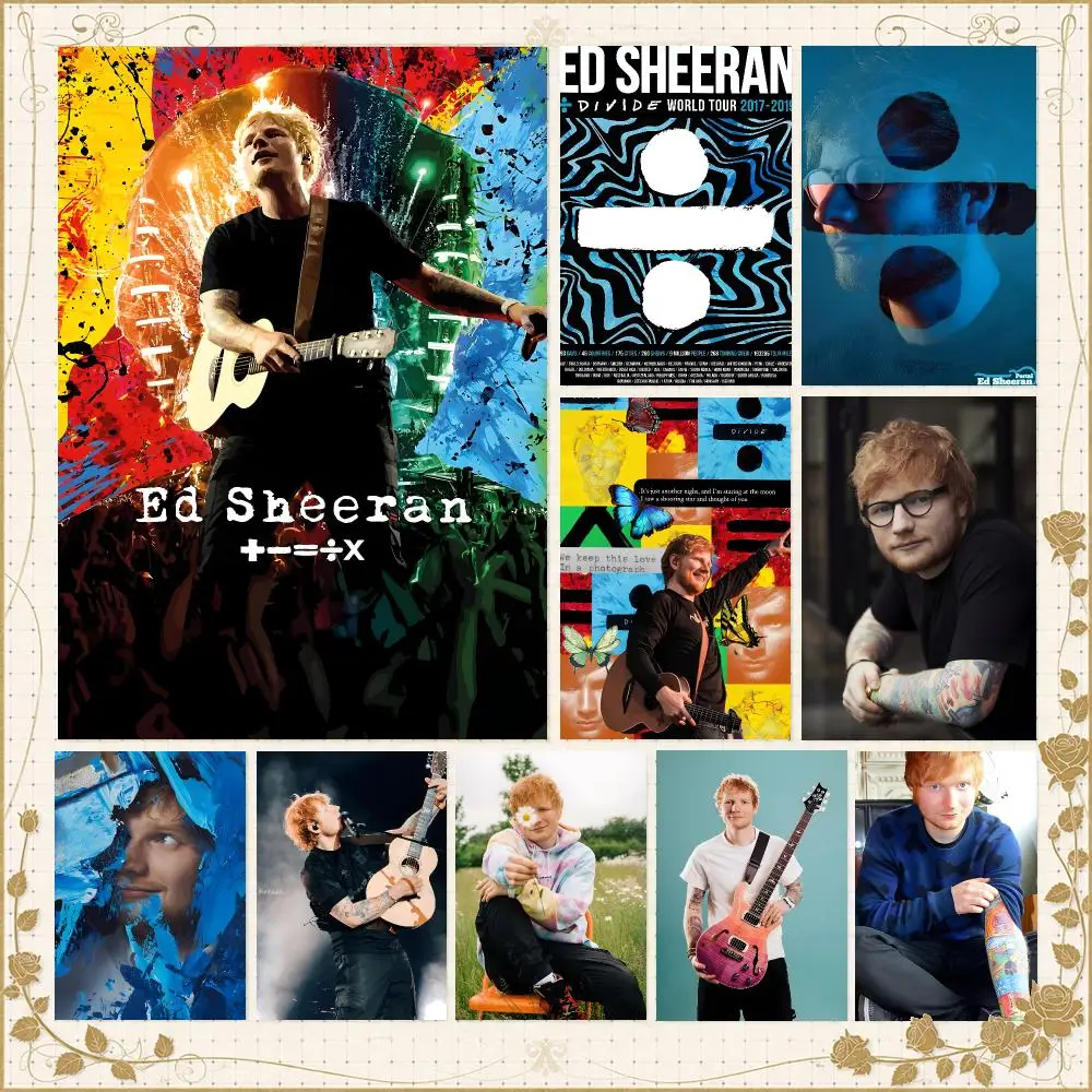 Singer E-Ed Sheeran Acoustic Pop Poster Wall Art Bedroom Living Room Dorm Bar Cafe Gym Studio Home Decor Gifts