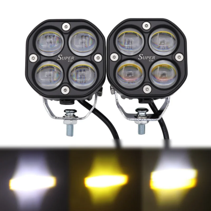 Motorcycle Spotlight Yellow and White Car Lamp Clover Spotlight Car Lamp LED Lamp Roof Light Work Lamp