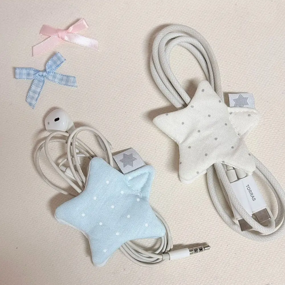 

New Y2k Data Cable Organizer Star Handmade Earphone Storage Bag Wave Point Multifunctional Earphone Cable Storage Tool