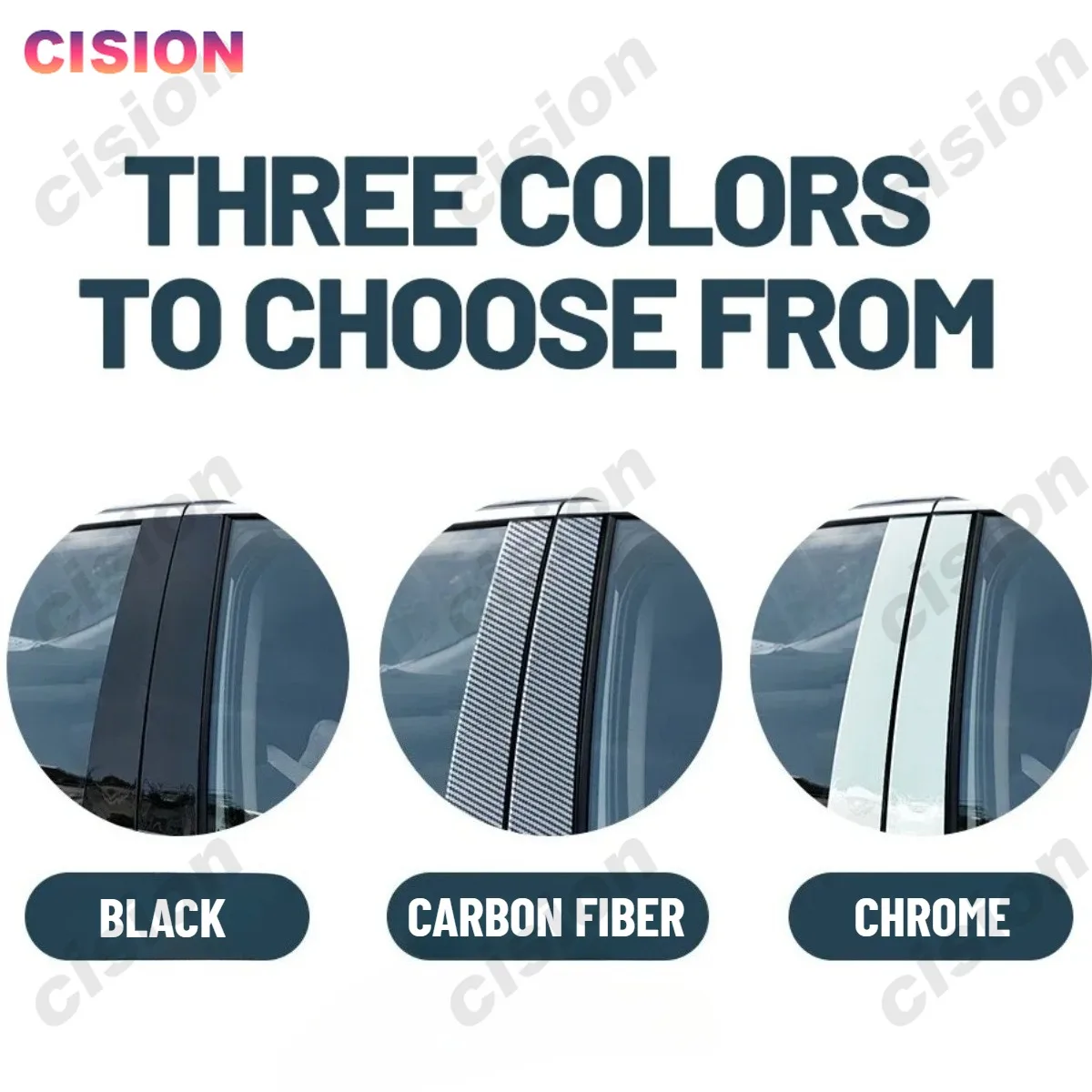 Black Carbon Fiber Chrome Car Door Middle B C Pillar Post Window Center Column Cover Mirror Effect Trim PC Sticker For Jaecoo J8