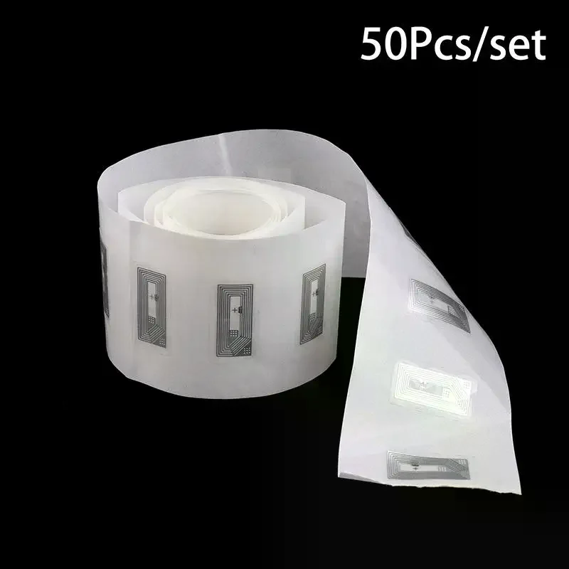 50Pcs NTAG213 NFC Chip Stickers 11x21mm 13.56MHz Wet Inlay Anti-counterfeiting Electronic Label RFID Tag