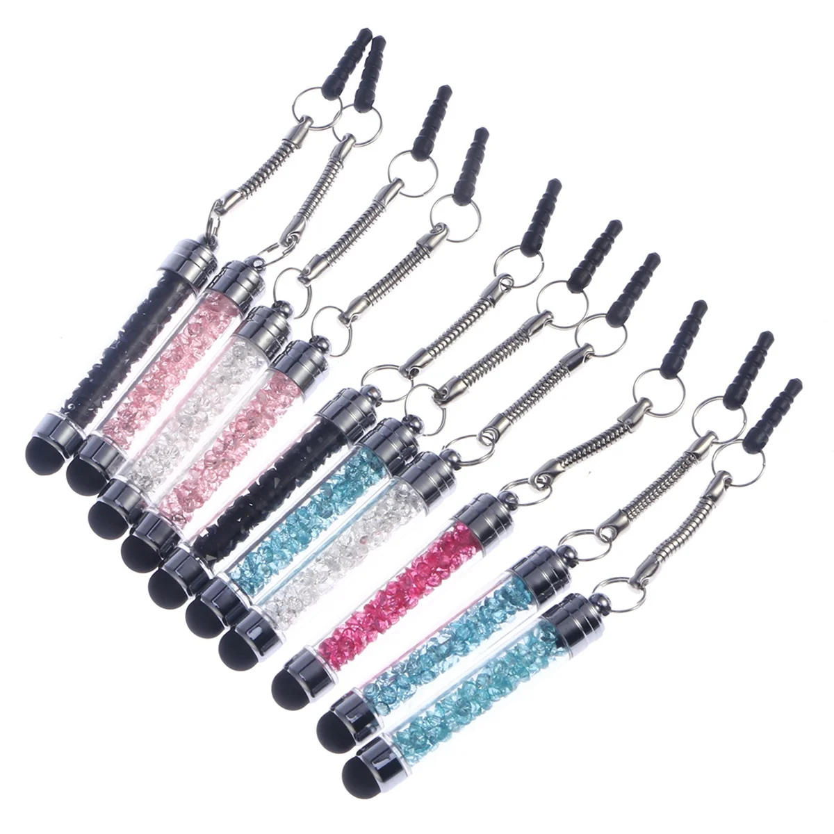 

10Pcs Crystal Capacitive Diamond Stylus Pens Touch Screen Pen for Tablets Glitter Capacitive Pens