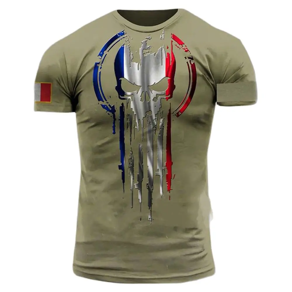 2022 Summer ARMY-VETERAN T Shirt Men\'s French Soldier Field Top 3D Print T Shirt Veterans Camouflage Commando Loose Camisetas