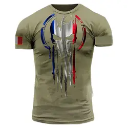 2022 Summer ARMY-VETERAN T Shirt Men's French Soldier Field Top 3D Print T Shirt Veterans Camouflage Commando Loose Camisetas