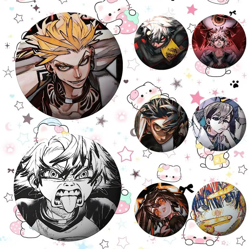 Japanische Anime Manga G-Gachiakuta Abzeichen Periphere Anstecknadeln Weißblech Runde Brosche Für Umhängetasche Zubehör Souvenir Geschenke