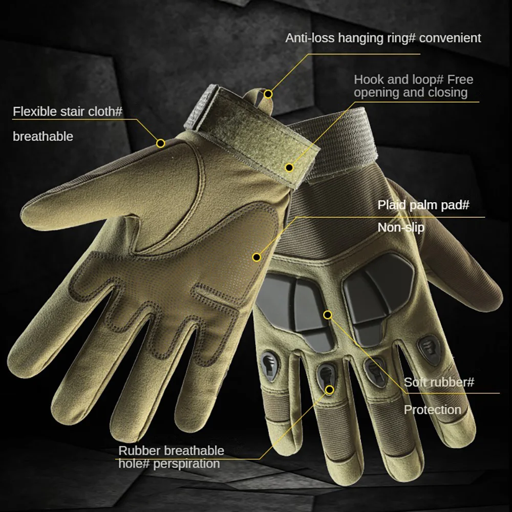 Full Finger Protection Anti Cutting Gloves for Men Breathable Workout Cycling Hiking Riding Bicycle Moto Glove guantes W30