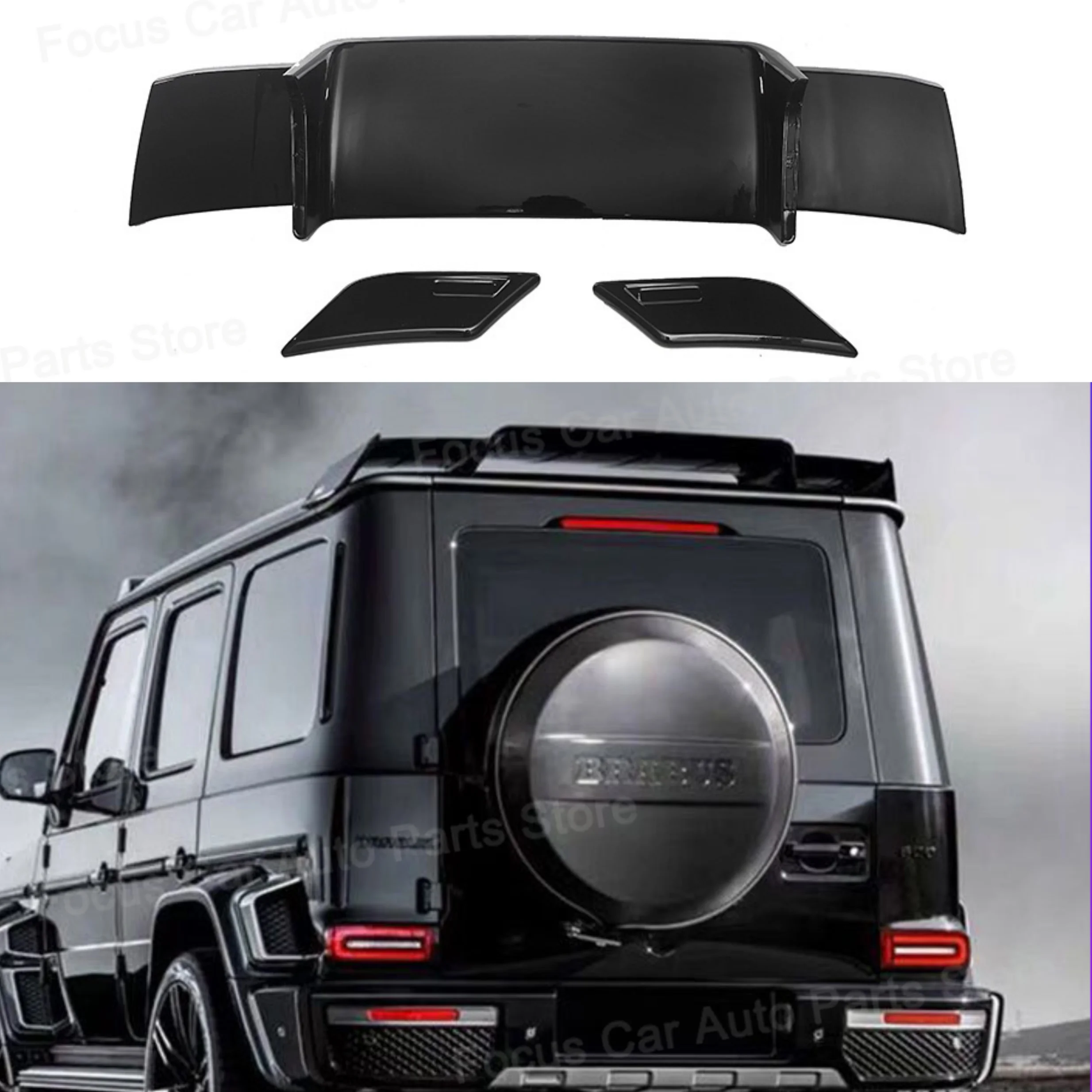 For Benz G Class G500 G550 G63 G350 W463 W464 Car Styling Brabus Style Real Carbon Fiber Roof Rear Spoiler Top Tail Wing