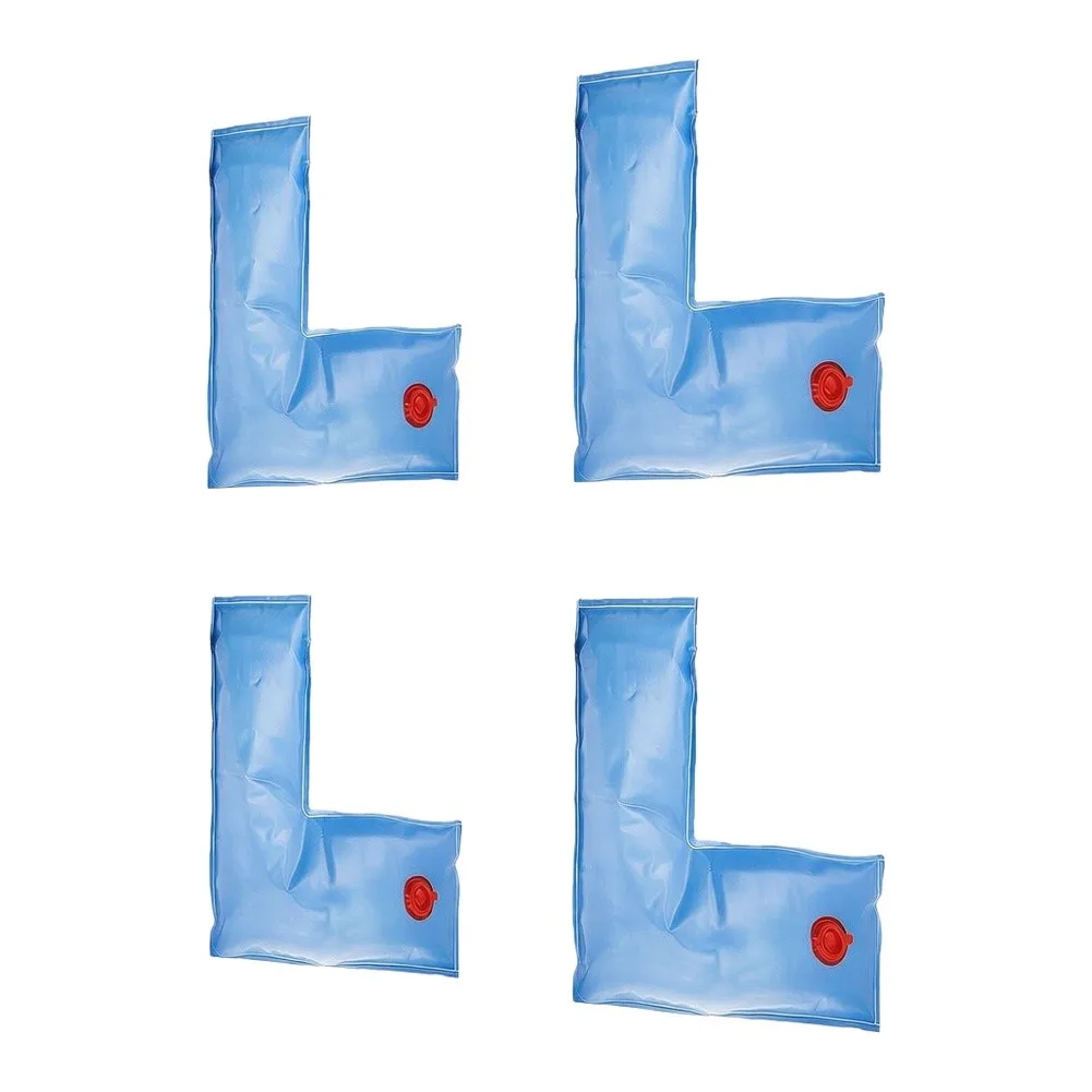 PVC L-shaped Pool Water Bag Set for Keeping Pool Cover in Place During For winter 60x60cm 65x65cm 4pcs Blue Outdoor Use