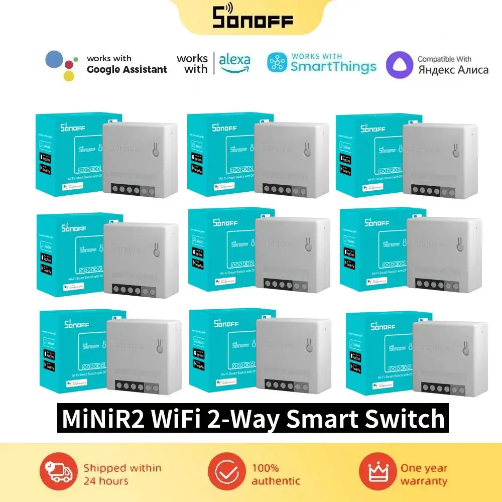 SONOFF MINIR2 WiFi DIY inteligentny przełącznik dwukierunkowy wyłącznik kontrolny przekaźnik eWelink synchronizacja aplikacji zdalnie działa z Alexa