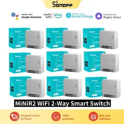 SONOFF MINIR2 WiFi DIY inteligentny przełącznik dwukierunkowy wyłącznik kontrolny przekaźnik eWelink synchronizacja aplikacji zdalnie działa z Alexa Google Home Alice